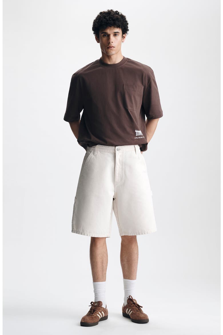 Williamsburg Relaxed Fit Canvas Carpenter Shorts, Alternate, color, CREAM COLORED CANVA
