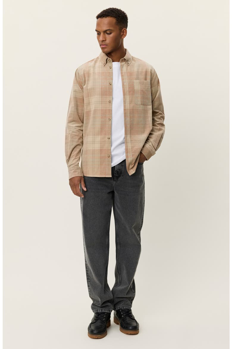 Kash Check Corduroy Button-Down Shirt, Alternate, color, DARK SAND