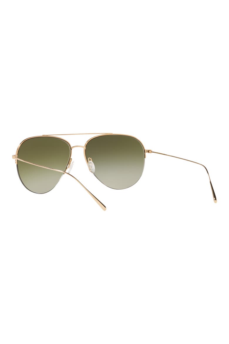 Cleamons 60mm Gradient Pilot Sunglasses, Alternate, color, GOLD / OLIVE GRADIENT
