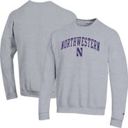 Champion Men's Champion  Heather Gray Northwestern Wildcats Arch Over Logo Pullover Sweatshirt
