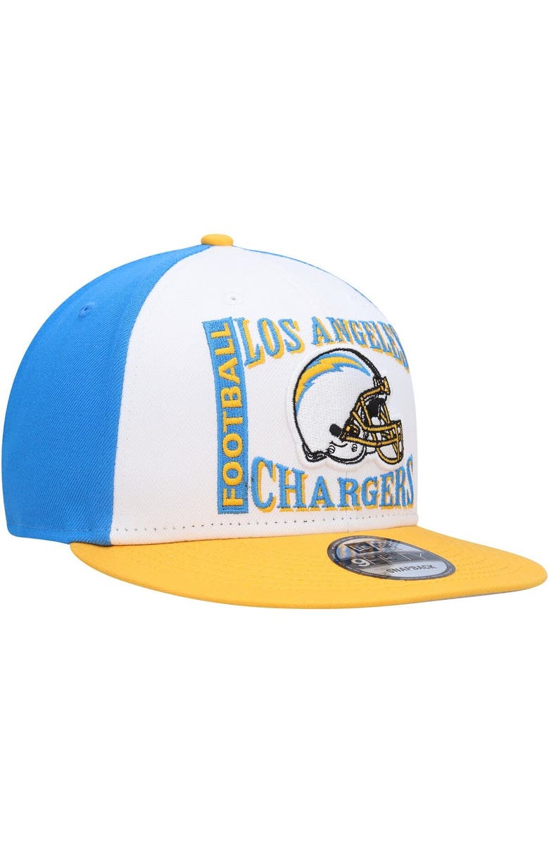 New Era Men's New Era White/Gold Los Angeles Chargers  Retro Sport 9FIFTY Snapback Hat, Alternate, color, 