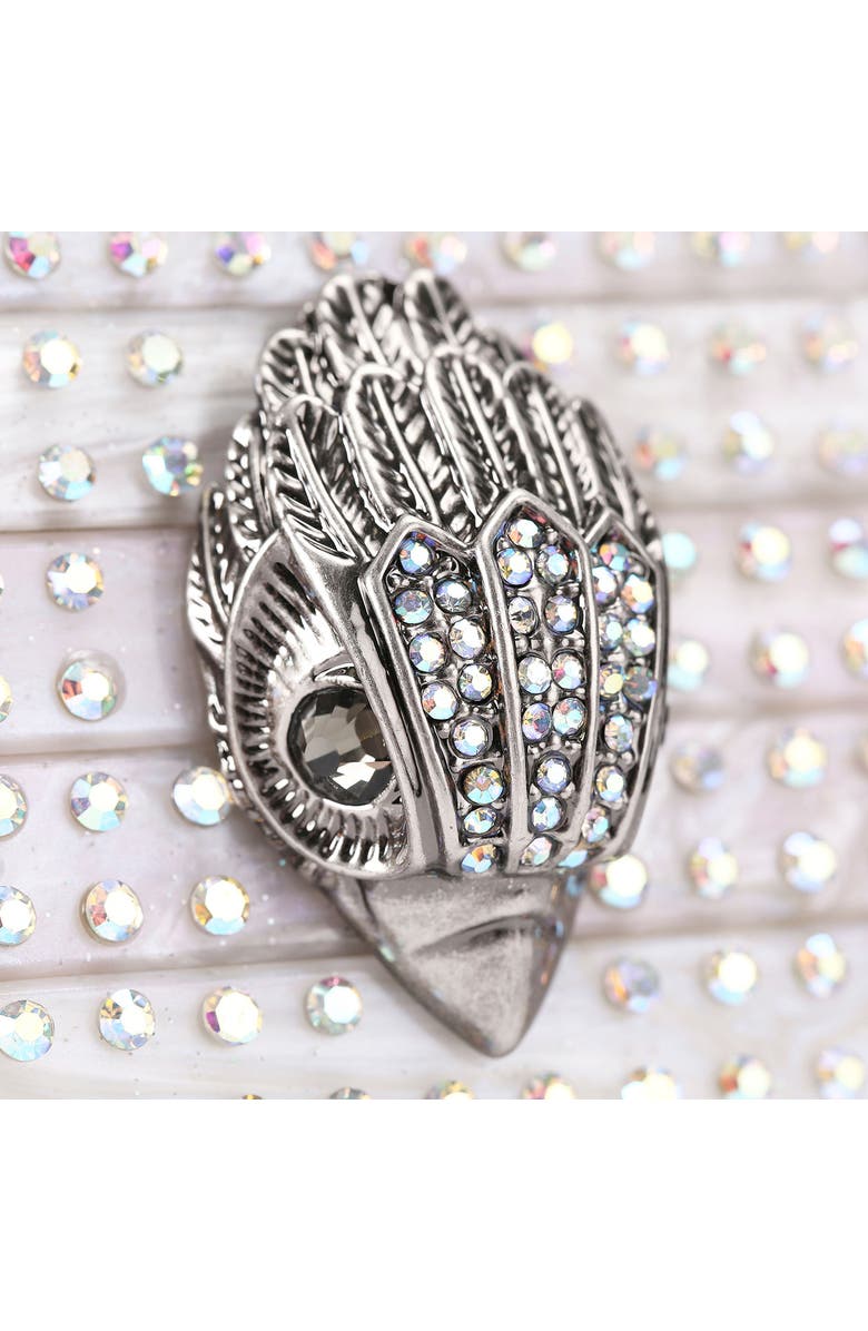 Kurt Geiger London Party Eagle Crystal Clutch, Alternate, color, Open White