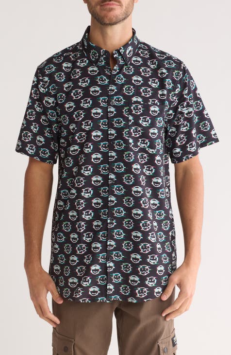 Oden Emoji Glitch Button-Down Shirt