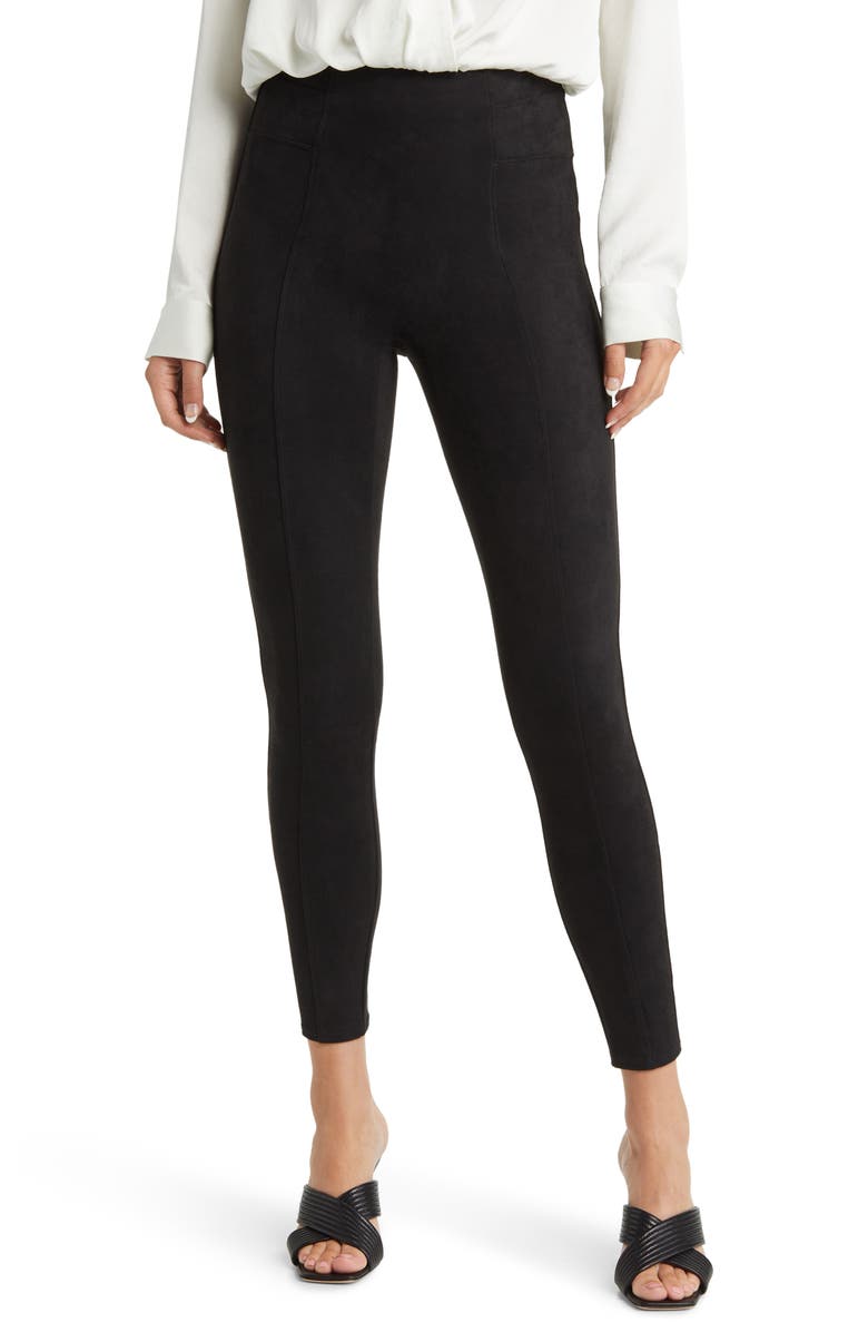 SPANX<sup>®</sup> High Waist Faux Suede Leggings, Main, color,