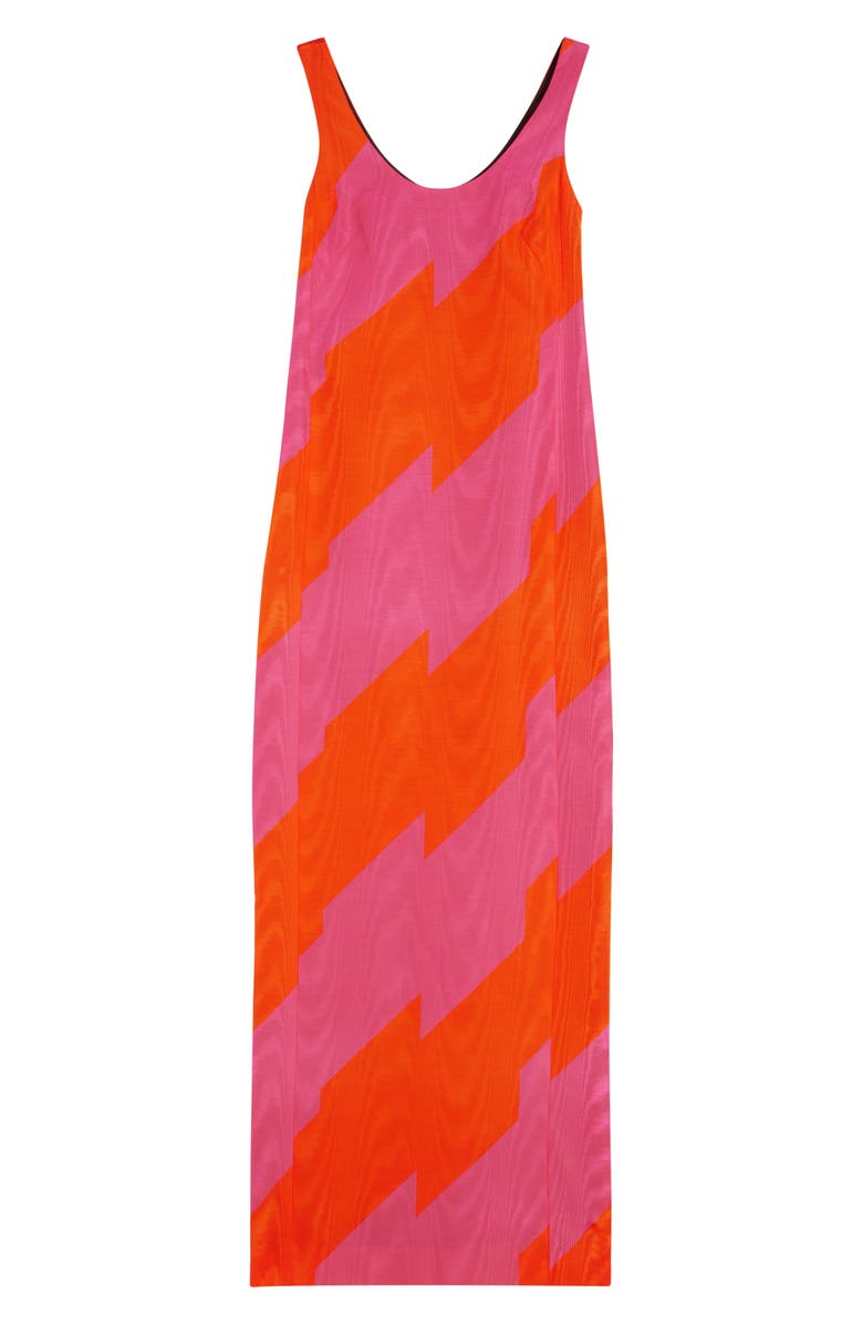 Dries Van Noten Debant Broken Stripe Moiré Sheath Dress, Alternate, color, Fuchsia