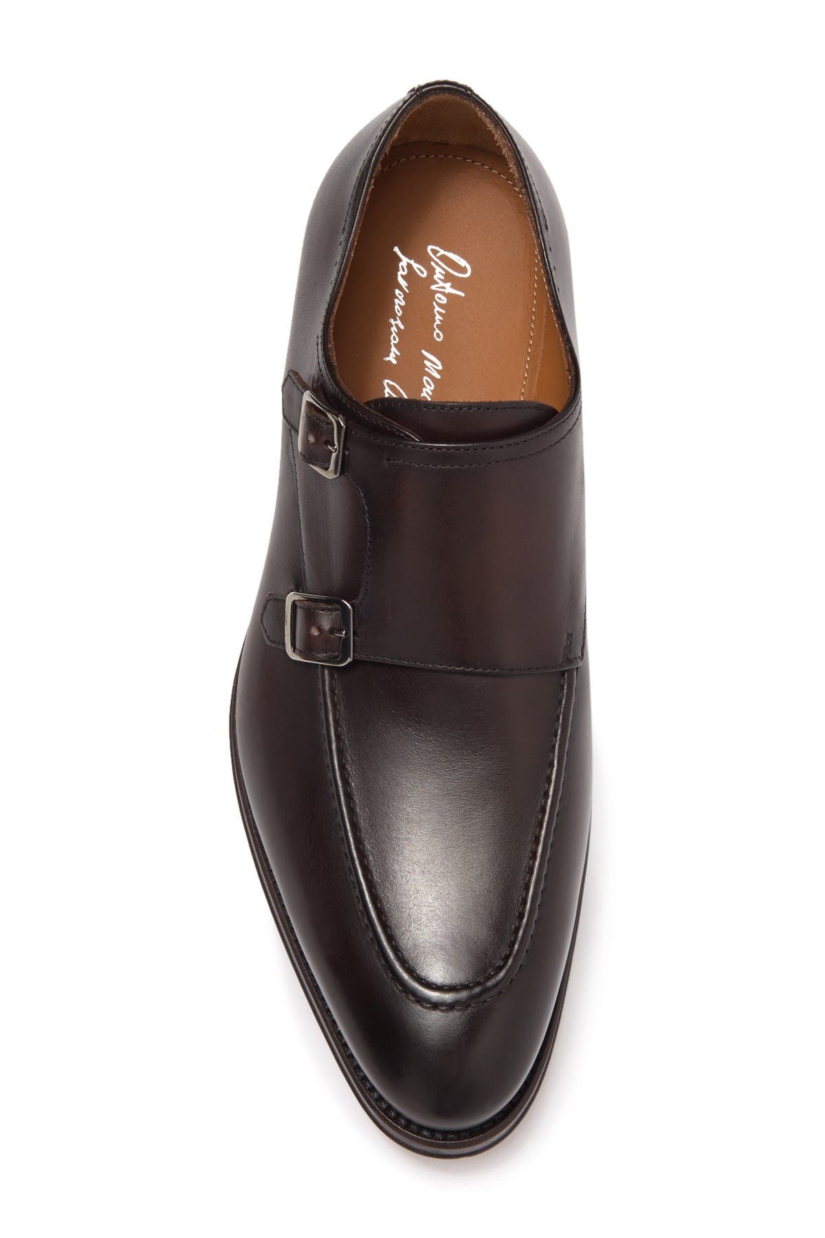 ANTONIO MAURIZI Leather Double Monk Strap Loafer, Main, color, 