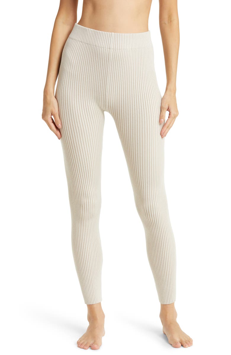 Lunya Cottonsilk<sup>™</sup> Organic Cotton Blend Rib Leggings, Main, color, Calm Tan