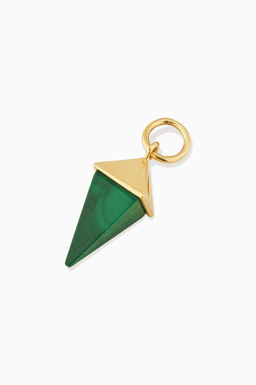 Oradina 14k Gold Prism Point Pendant Charm In Gold - Green Malachite