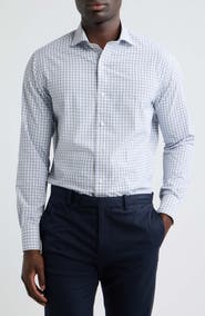 Peter Millar Herb Tailored Fit Check Performance Poplin Button-Down Shirt