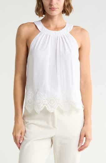 Karis Halter Neck Lace Trim Tank
