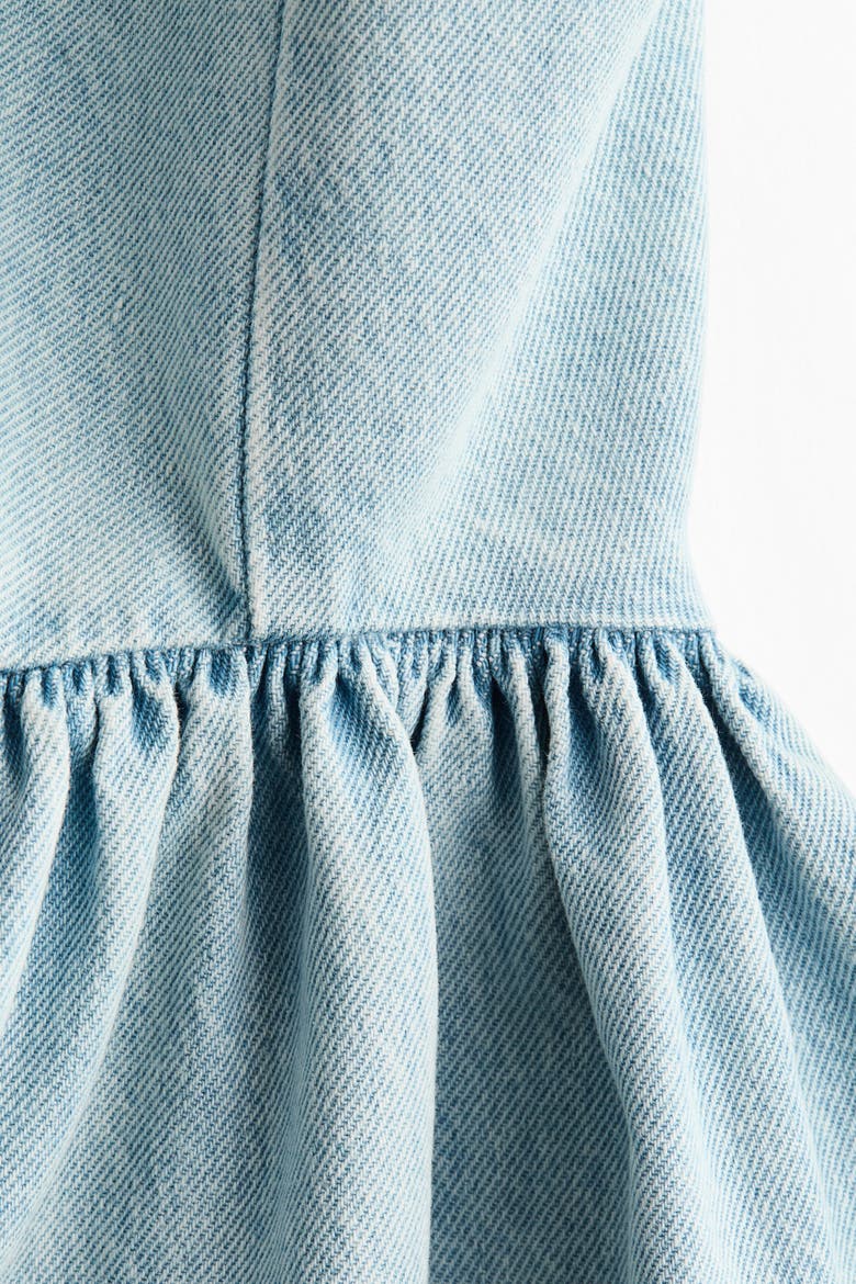 Flared-skirt Denim Dress, Alternate, color, Light denim blue