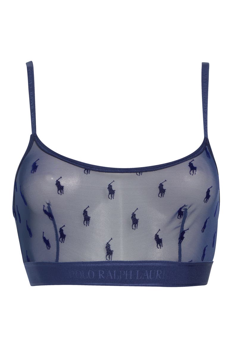 Polo Mesh Bralette, Alternate, color, NAVY