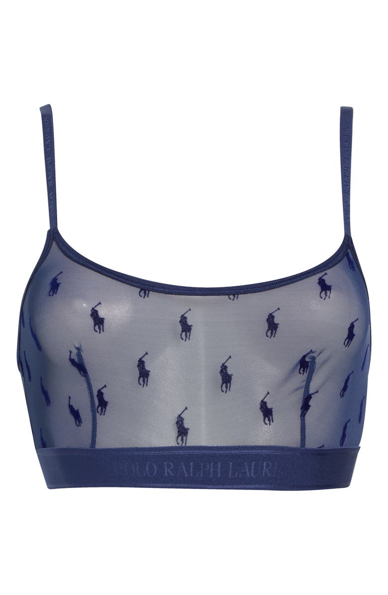 Polo Ralph Lauren Polo Mesh Bralette, Alternate, color, Navy