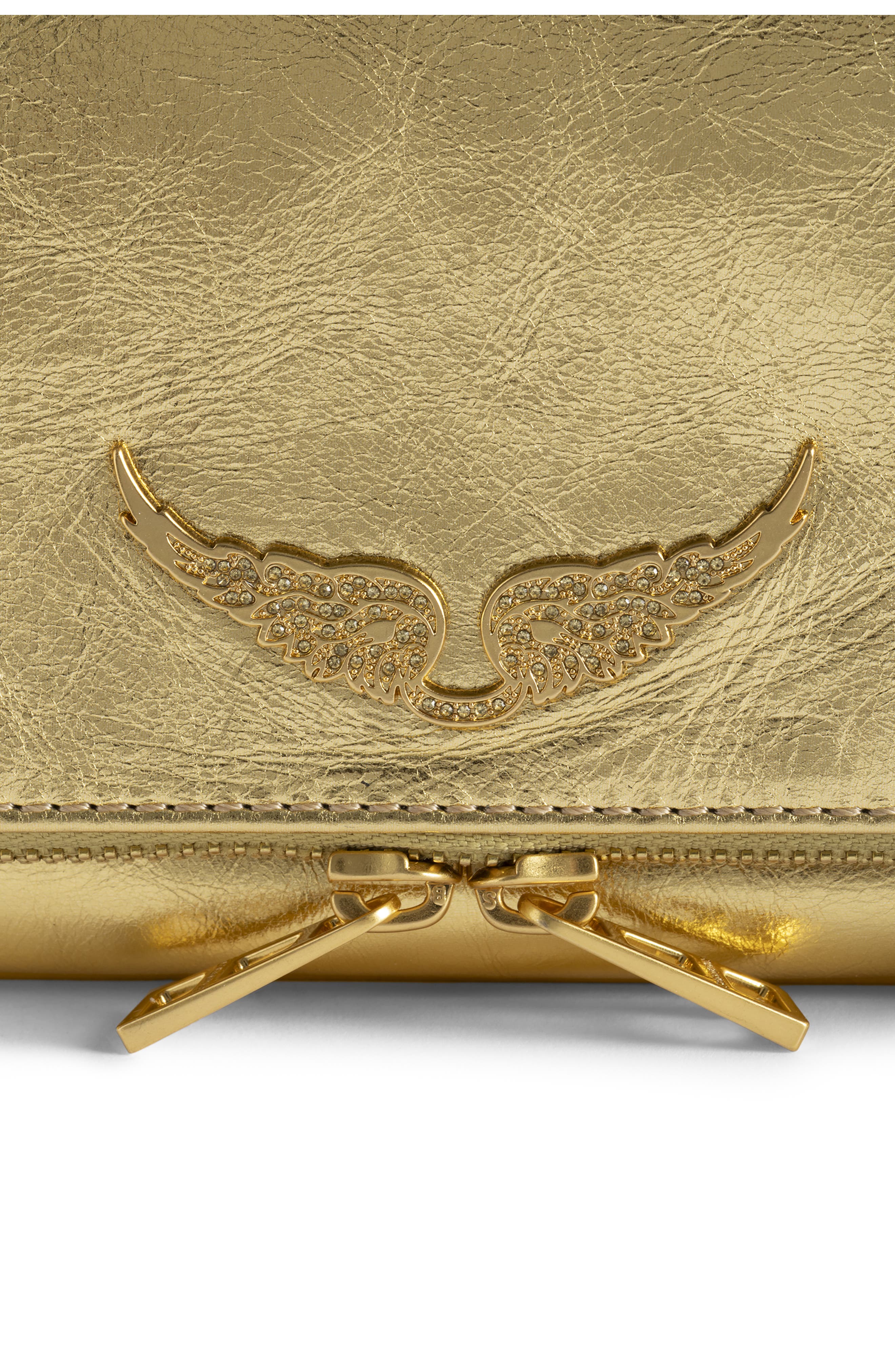 Zadig & Voltaire Rock Vintage Metallic Crossbody Bag, Alternate, color, 