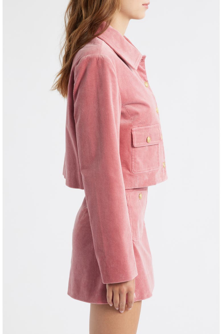 Aylin Corduroy Crop Jacket, Alternate, color, ROSE