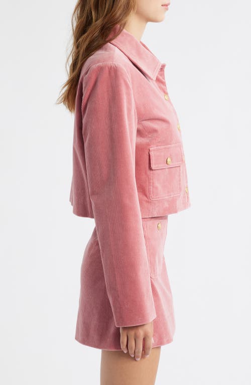 Loveshackfancy Aylin Corduroy Crop Jacket In Pink