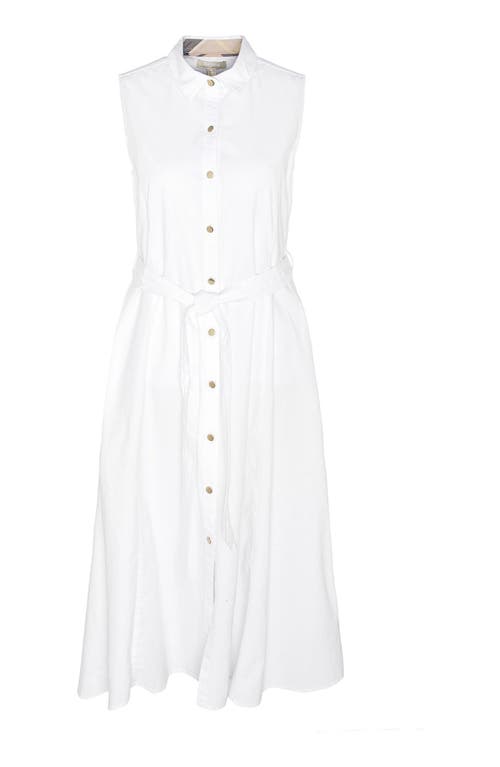 Barbour Reil Sleeveless Stretch Cotton Shirtdress In White