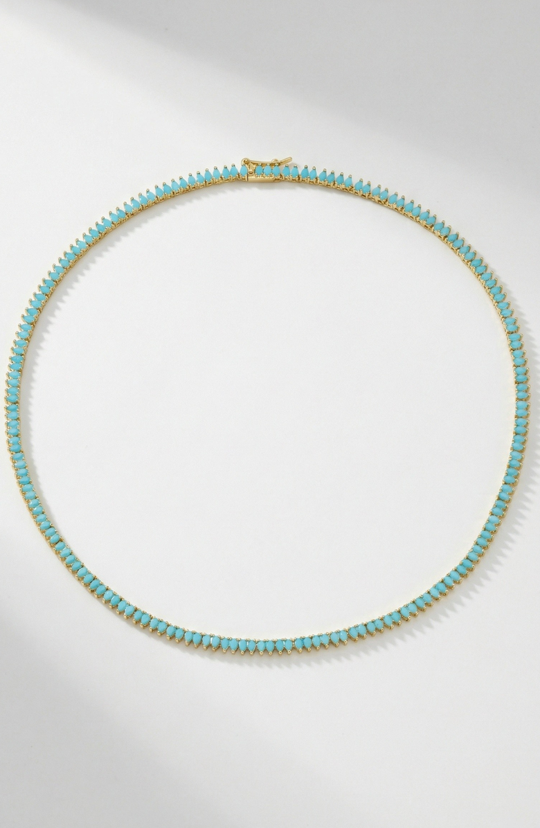 NATIVE GEM Symphony Turquoise Teardrop Tennis Necklace, Alternate, color,