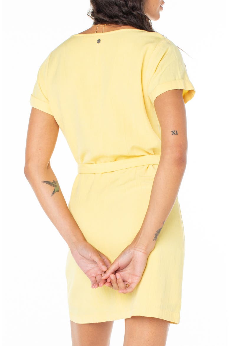 Kona Belted Button-Up Minidress, Alternate, color, SNAPDRAGON SOLID