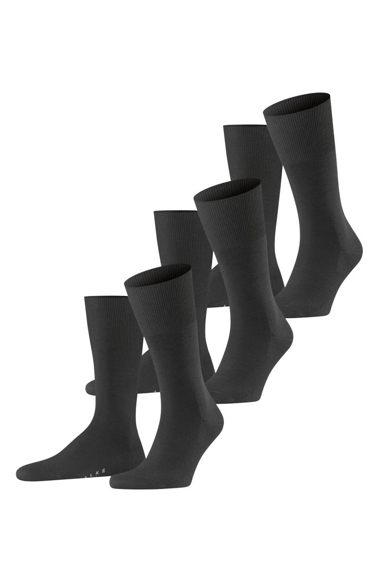 Falke Airport 3-Pack Dress Socks, Main, color, Black