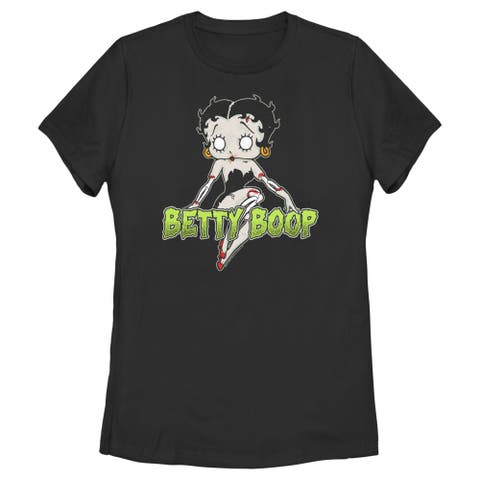 Women's Betty Boop Halloween Zombie Logo  Graphic T-Shirt