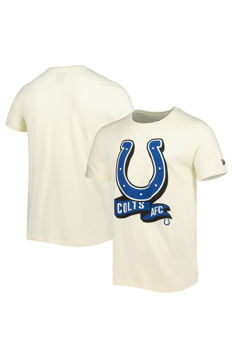 New Era Men's New Era Cream Indianapolis Colts Sideline Chrome T-Shirt, Main, color, 