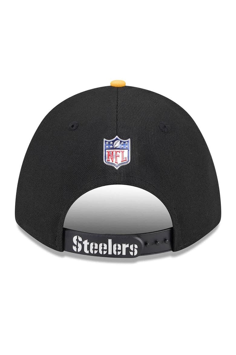 Men's New Era  Black/Gold Pittsburgh Steelers 2026 NFL Draft 9FORTY M-Crown Adjustable Hat, Alternate, color, Black