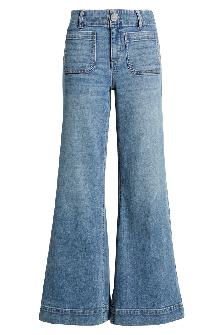 Soho Patch Pocket Wide Leg Jeans, Alternate, color, VINTAGE WHISKER