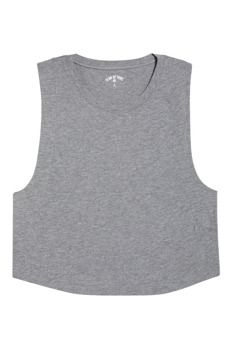 Flow Crop Muscle Tank, Alternate, color, HEATHER GREY