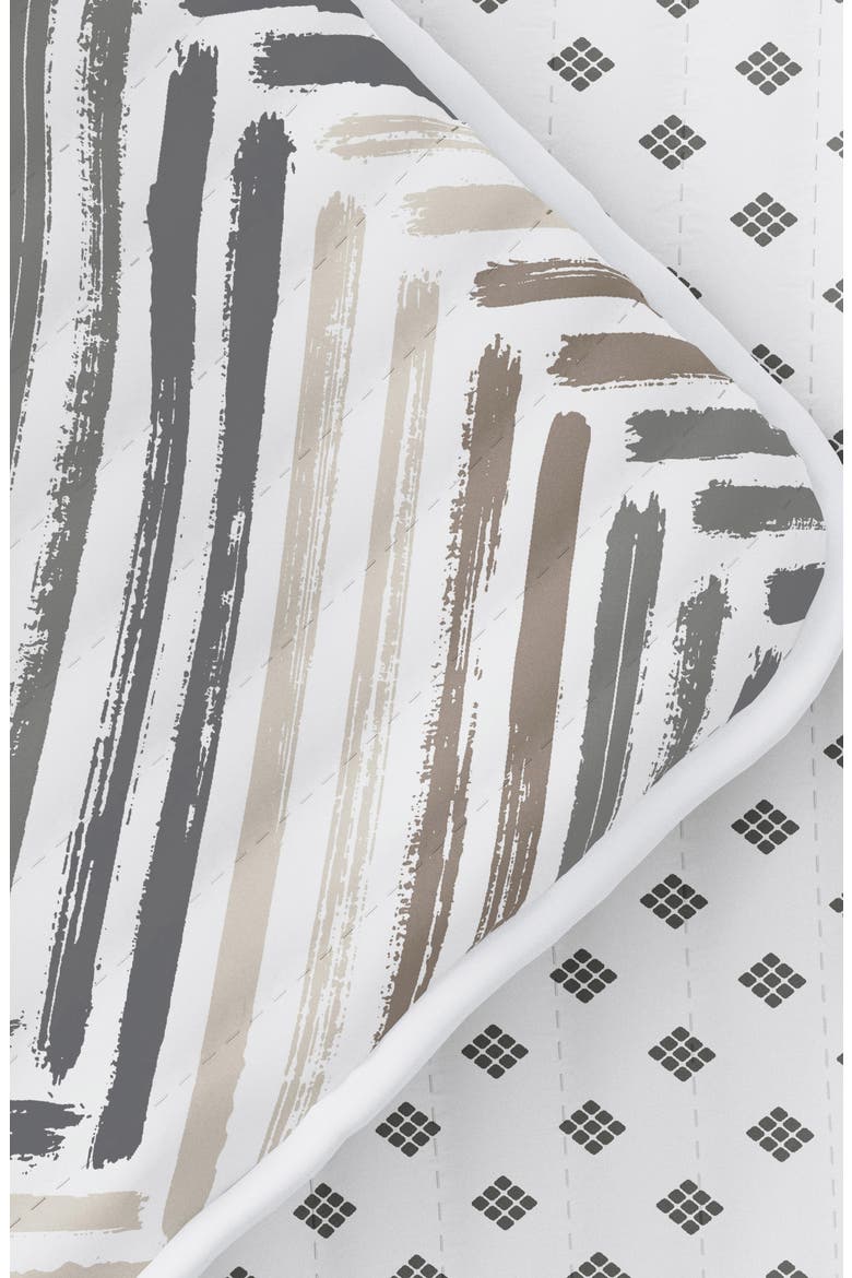 All Season Diamond Chevron Reversible Down Alternative Quilt & Sham Set, Alternate, color, LIGHT GRAY