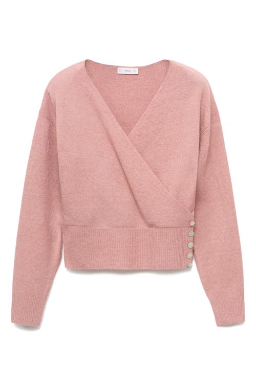 Mango Teen Wrap Cardigan In Pink