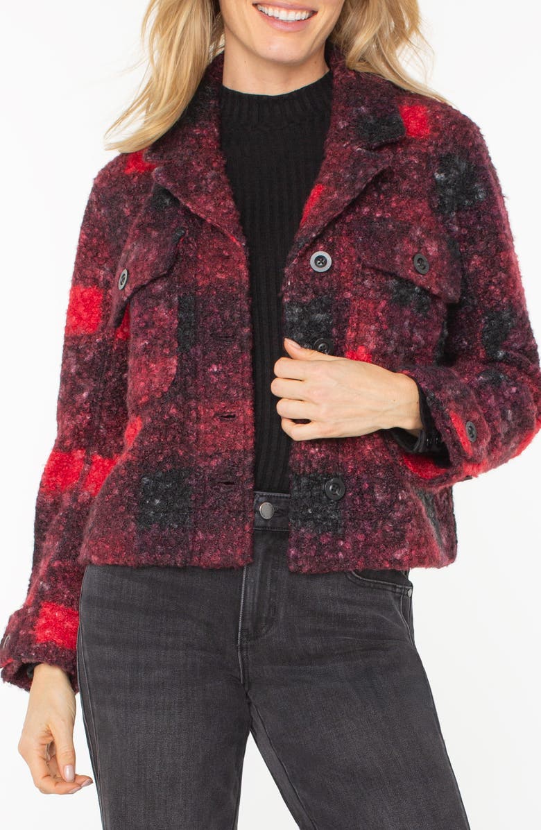 Liverpool Los Angeles Boxy Check Button Front Shacket, Main, color, 