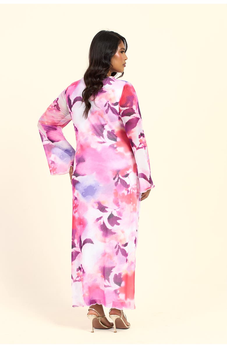 FASHION-SZN CURVE Plus Size Floral Twist Front Midi Dress, Alternate, color, Pink