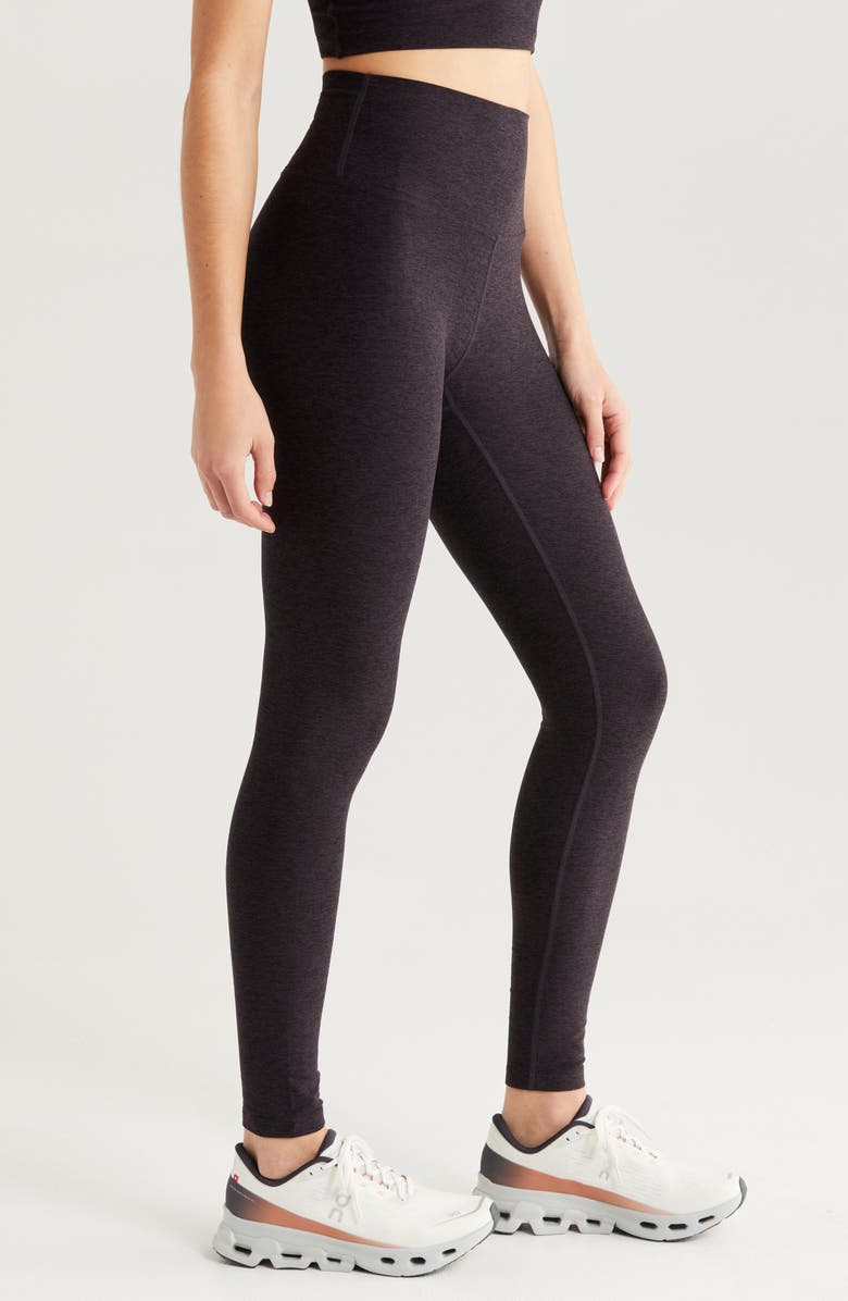 Zella Renew Mélange High Waist Leggings, Alternate, color, Black Melange