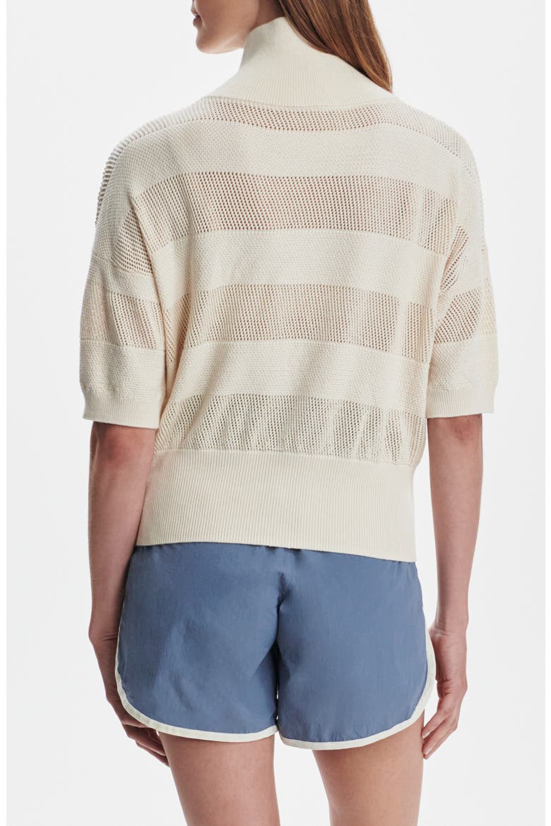 Kembria Mesh Stripe Half Zip Top, Alternate, color, WHITECAP GREY