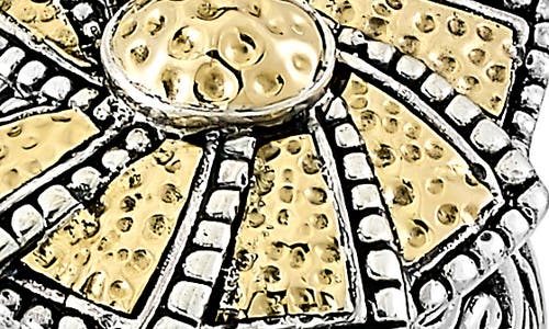 Samuel B. 18k & Silver Hammered Wheel Ring In Silver And Gold