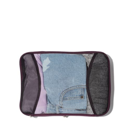 Baggallini 2 Medium / 1 Large Compression Packing Cubes Travel Set In Mulberry