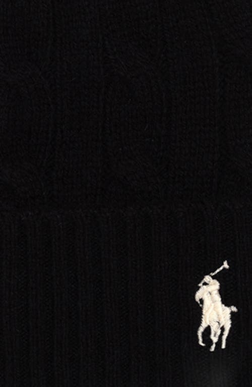 Polo Ralph Lauren Wool Cashmere Cable Beanie In Black
