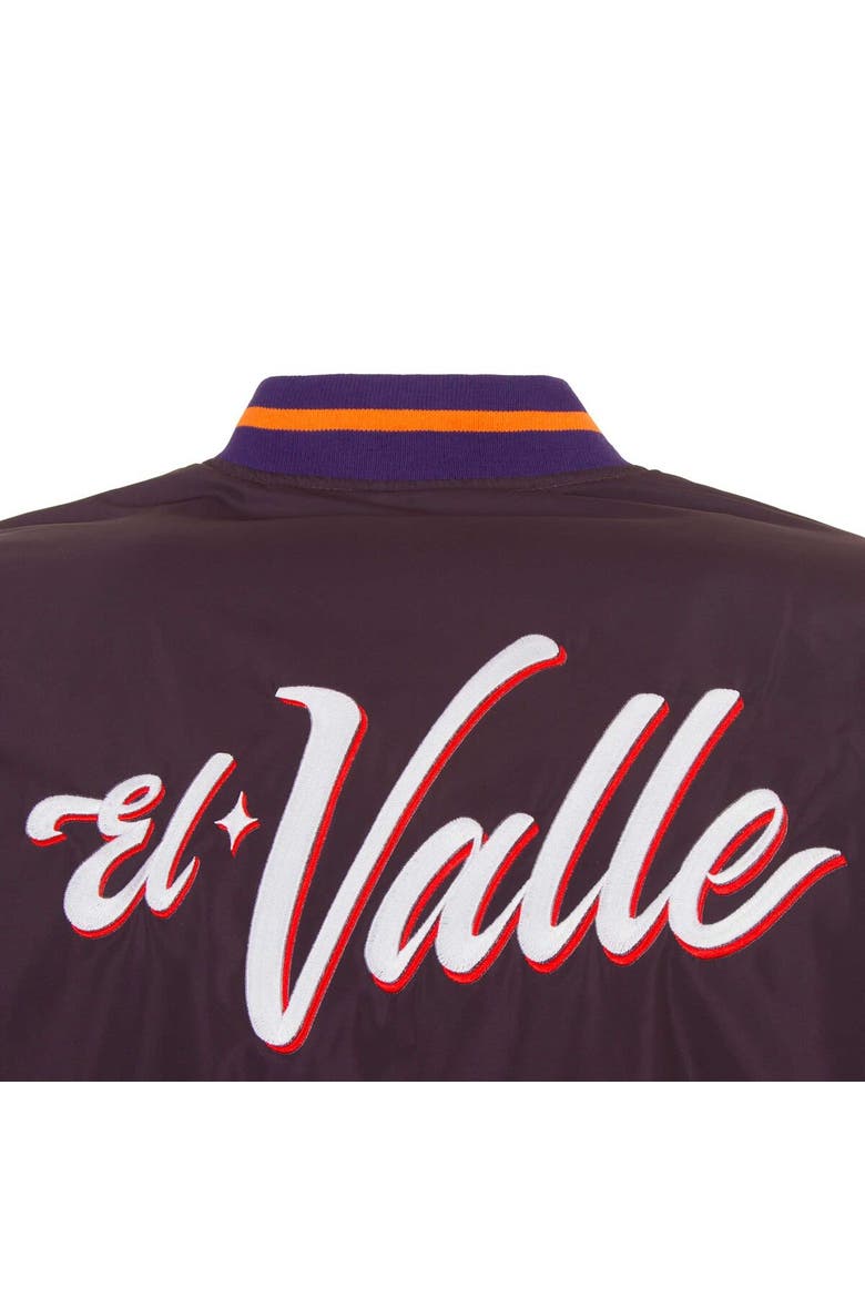 Men's JH Design Purple Phoenix Suns 2023/24 City Edition Nylon Full-Zip Bomber Jacket, Alternate, color, Purple