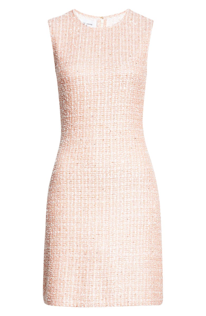 St. John Evening Metallic Tweed A-Line Dress, Alternate, color, 