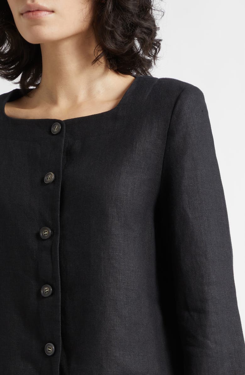 POSSE Emma Boxy Linen Jacket, Alternate, color, Black