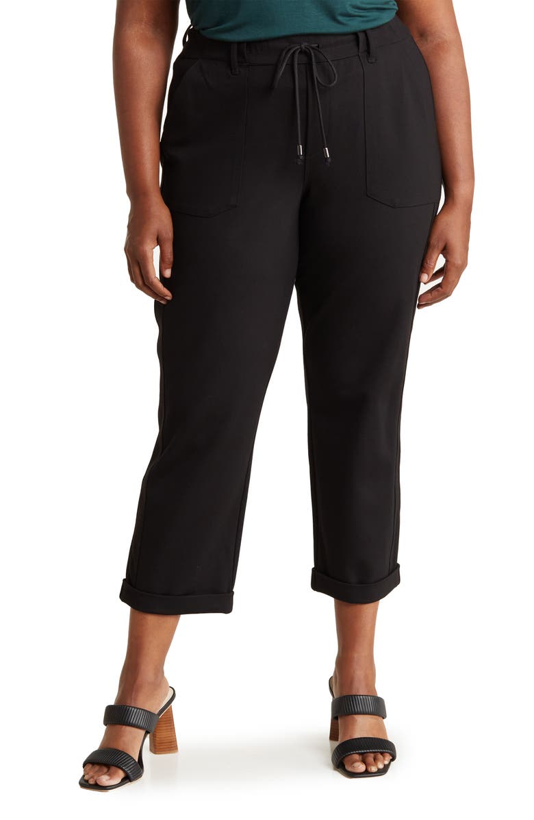 Democracy AB Leisure High Waist Cuffed Pants, Main, color, Black