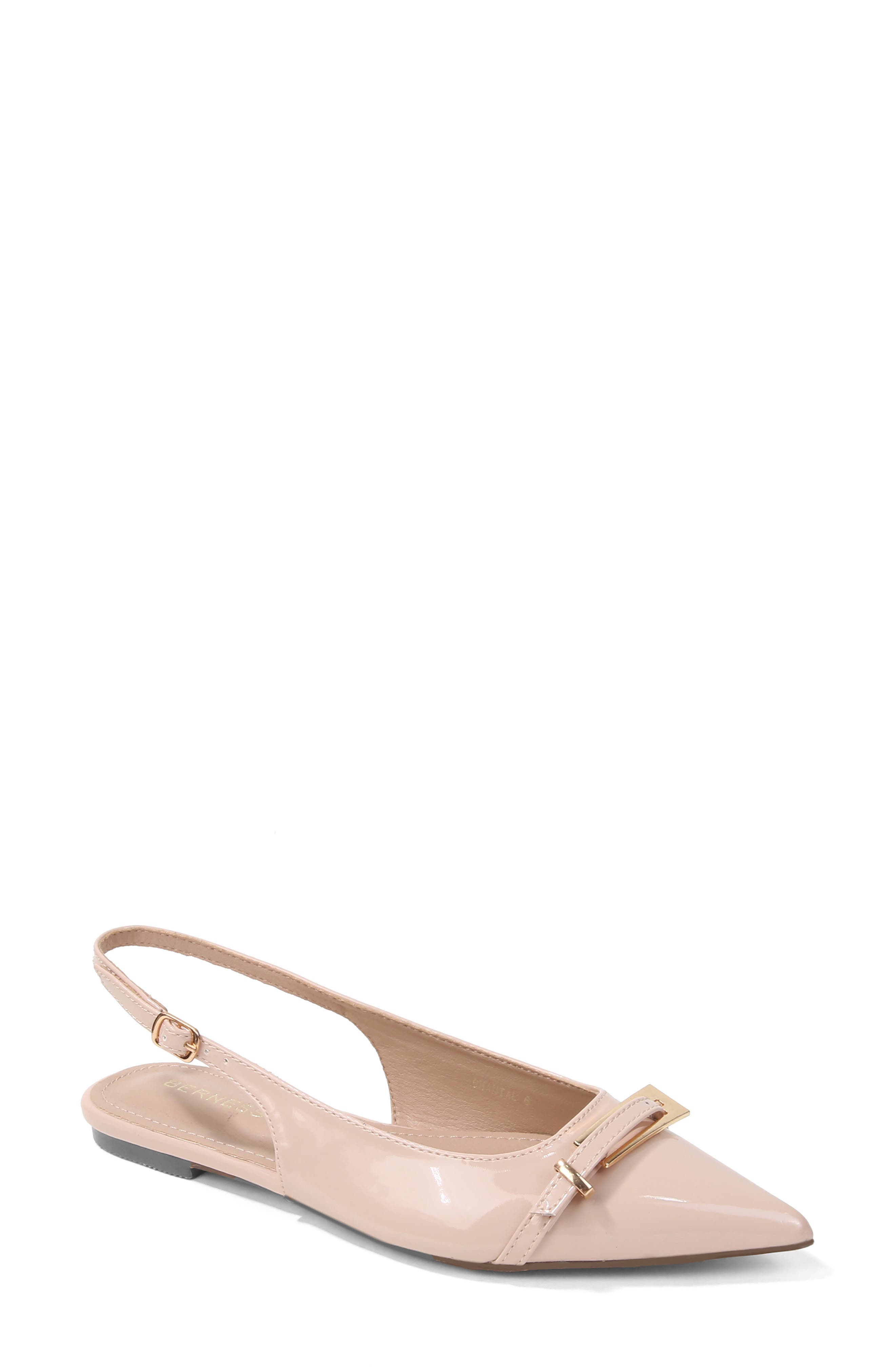 Chantal Pointed Toe Slingback Flat, Main, color, BEIGE