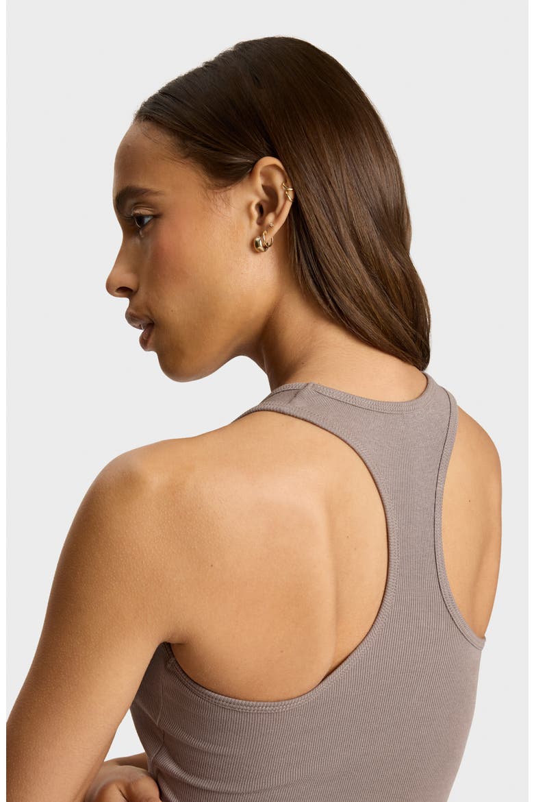 Better than Basic Racerback Crop Rib Tank, Alternate, color, TRUFFLE