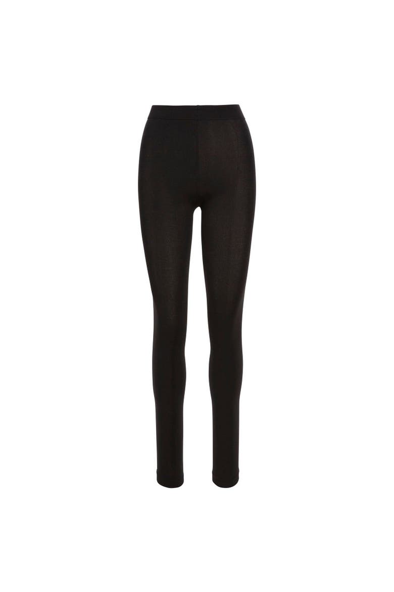 Tooties Fleece Lined Footless Tights, Main, color, Black