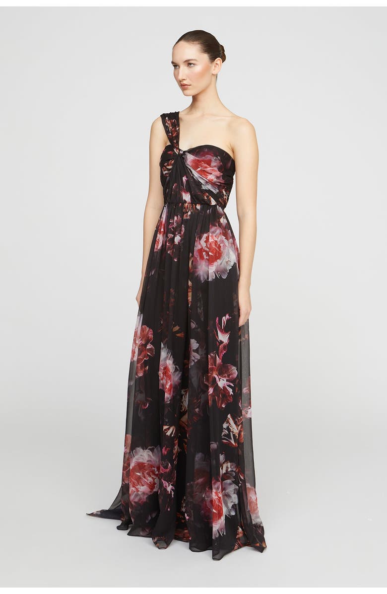 HALSTON Lina Chiffon Gown, Alternate, color, Night Lotus