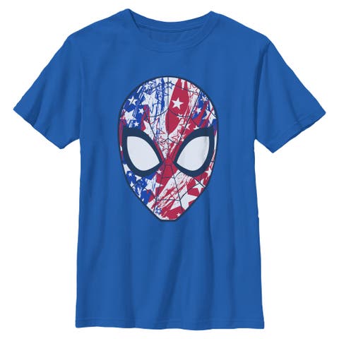 Boy's Marvel Spider-Man Americana Spidey Mask  Graphic T-Shirt