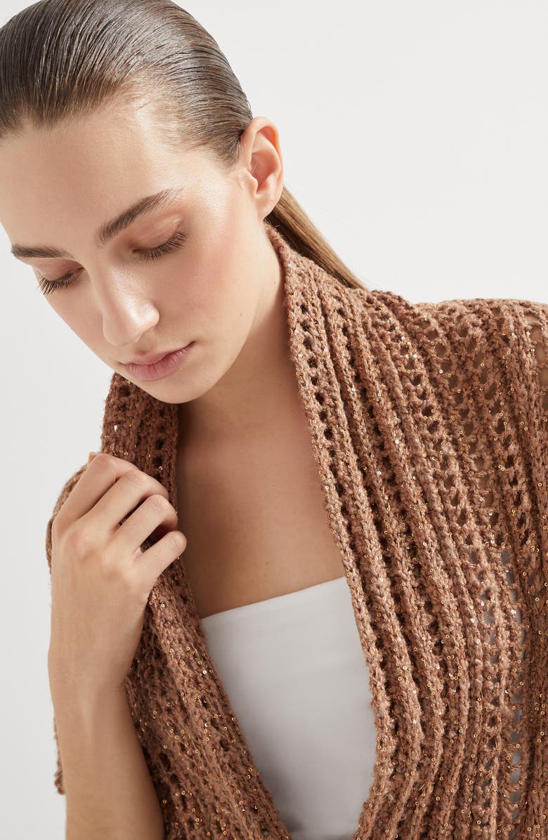 Brunello Cucinelli Dazzling long cardigan, Alternate, color, 