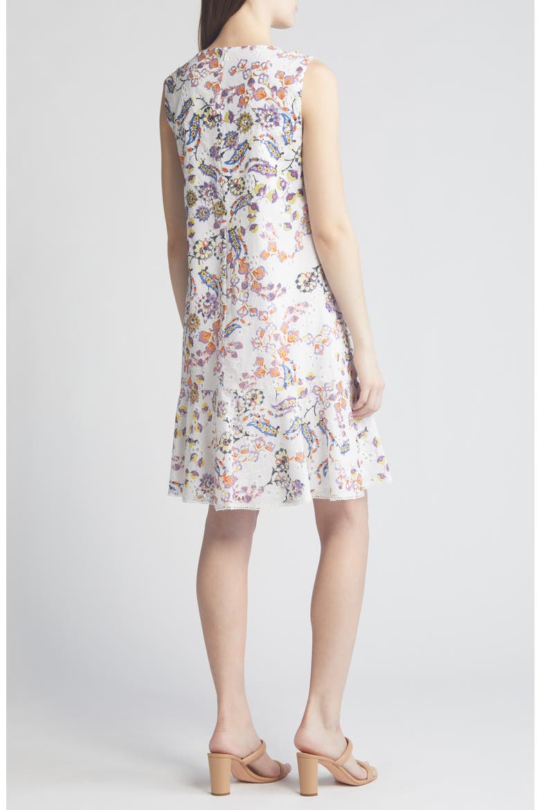 Daniela Floral Embroidered Cotton Dress, Alternate, color, IVORY MULTI