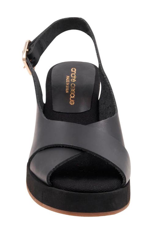 Andre Assous André Assous Foxa Sole Motion Slingback Wedge Sandal In Black